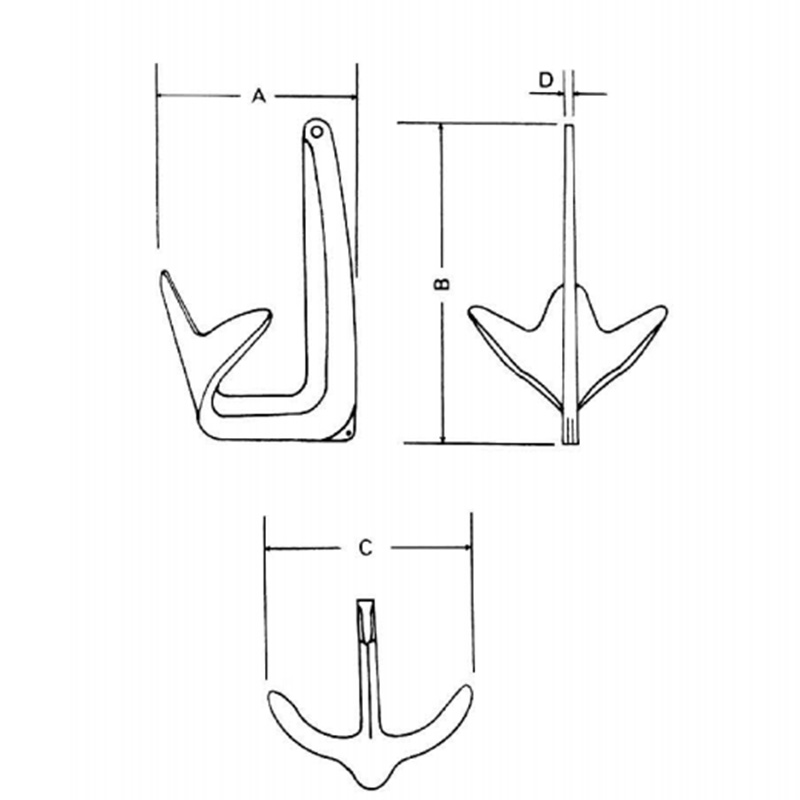 Galvaniserat Bruce ankare för båt