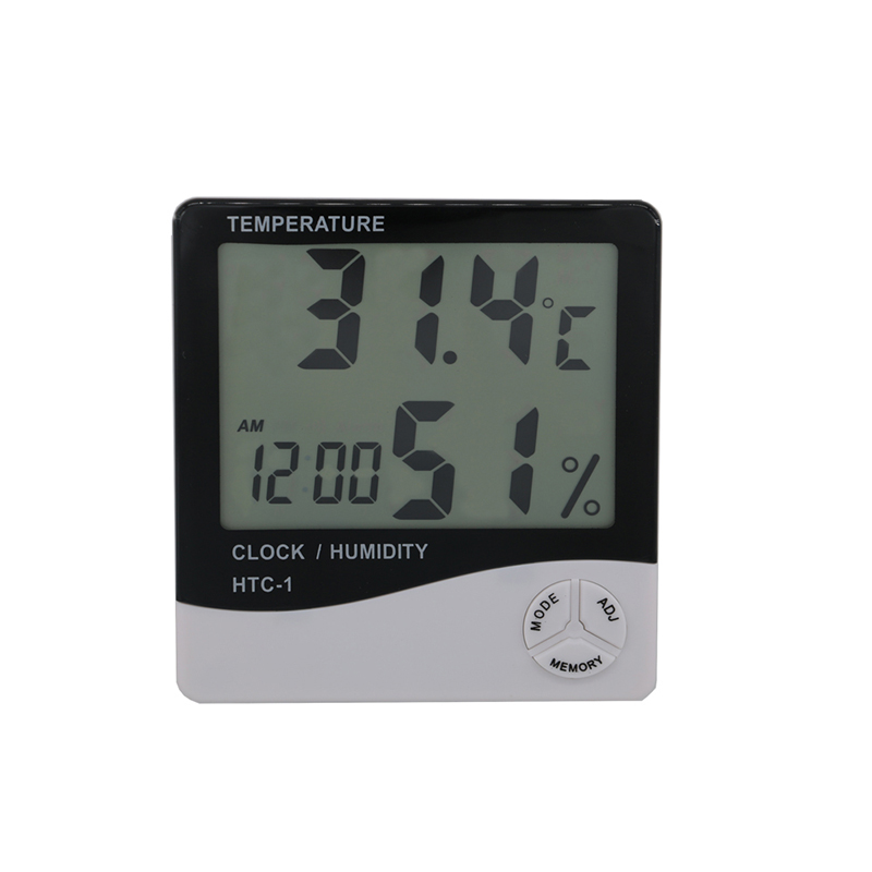 Hemmakontor Biltemperatur Fuktighetsmätare Tidsvisning och inbyggd klocka med stor LCD-displaytermometer Hygrometer