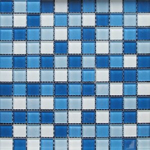 Konkurrenskraftigt pris Crystal Glass Mosaic Billig Pool Tile Blue