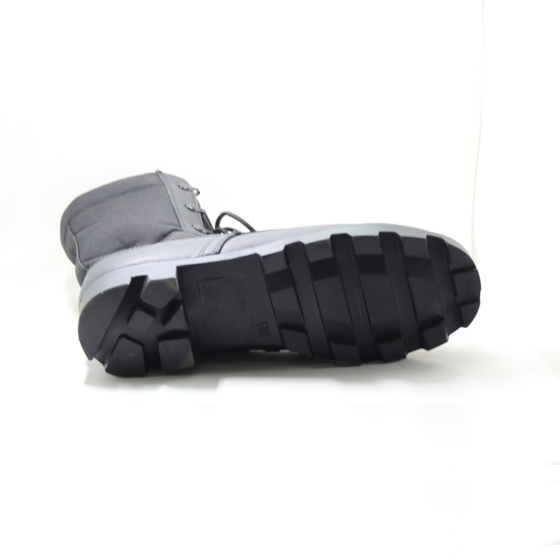 Svart läder gummi yttersula Military Army Combat Boots