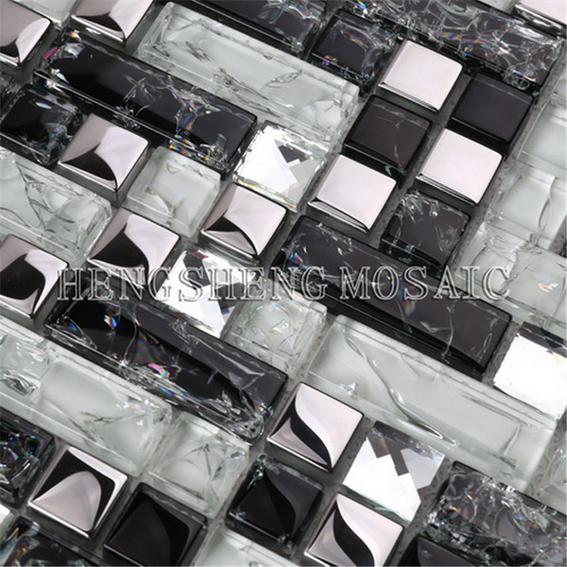 HY07 Fabrikspris Modedesign 1 * 1 blank spegel kristallglas Mosaikplattor för väggdekoration