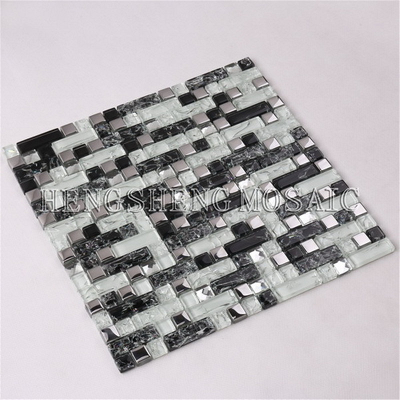 HY07 Fabrikspris Modedesign 1 * 1 blank spegel kristallglas Mosaikplattor för väggdekoration