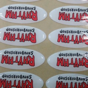 Specialutskrivna 3M starka självhäftande 3D-epoxipolyuretan-pu-harts-kupolformade etiketter