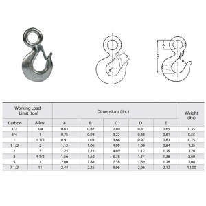 320A ögonlyftkrok med spärrmålad