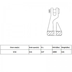 Smidd legering Clevis Grab Bend Hook
