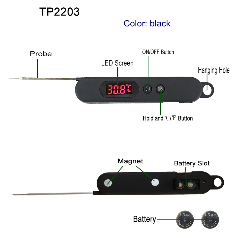 2019 Köks- och cateringtermometer Digital matköttprov BBQ-temperaturverktyg