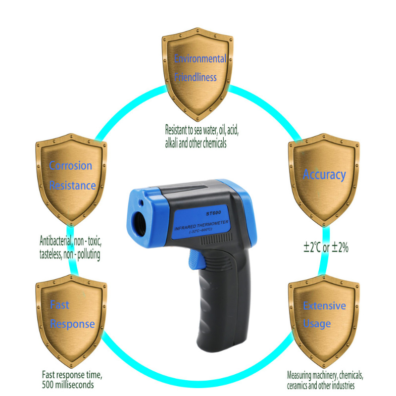 Kvalitetsstandard Infraröd termometer Kontakt med digital lasertermometer