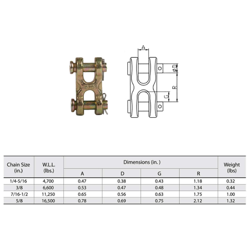 Smidd G70 Twin Clevis Links YZ H Type