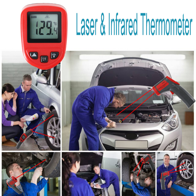 ST400 Digital laser Icke-kontakt Infraröd termometer Bakgrundsbelysning Display Industriell temperatur pistol -32 till 400 Celsius