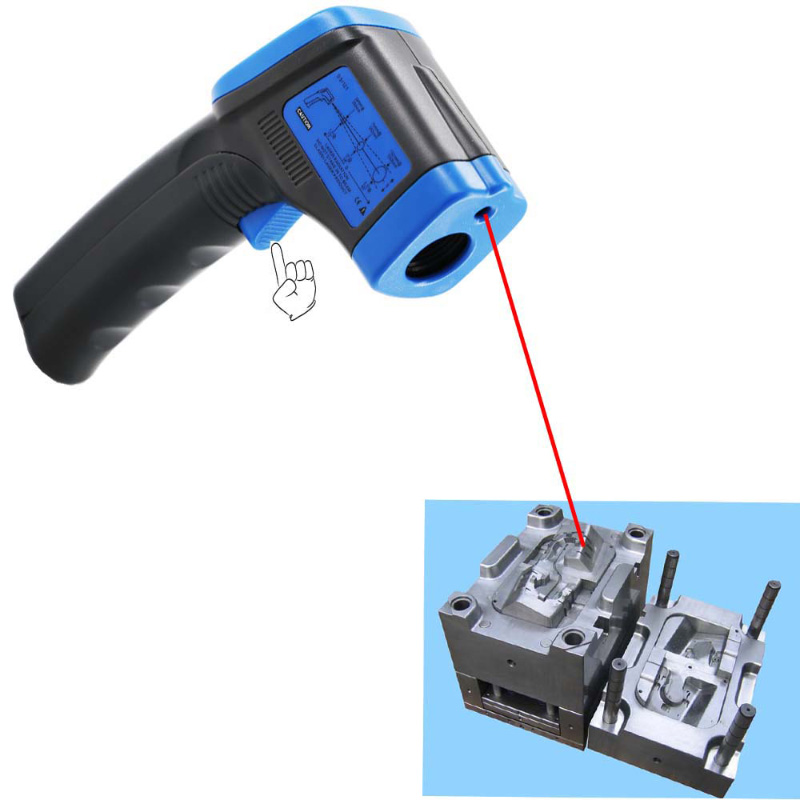 Högkorrekt kalibreringskontakt Digital laser infraröd termometer pistol handhållen garanti tid 1 år