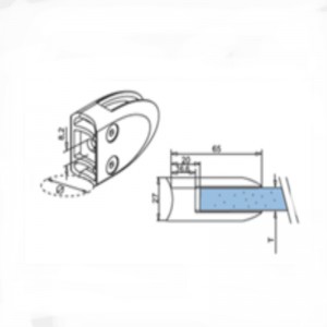 Rostfritt stål Längd D Glasklämma
