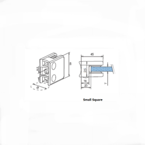 Rostfritt stål Fyrkantig glasklämma