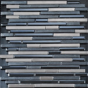 HST08 Senaste design härdat kökglas blandat rostfritt stål handfat Backsplash brickor lowes