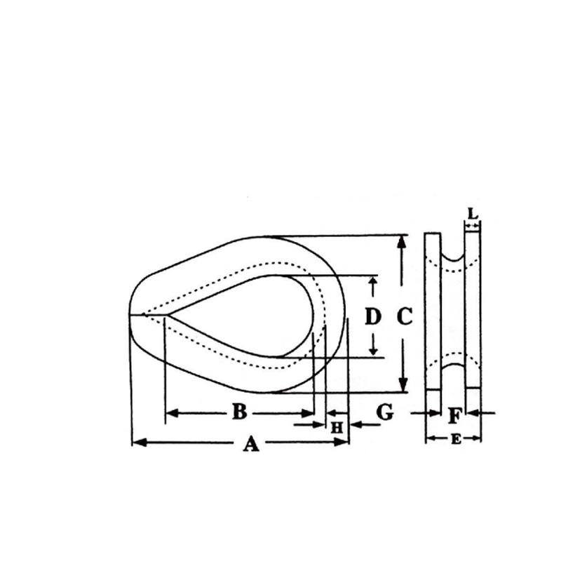 DIN6899 A Wire Rope Deep Welded Thimble Galvanized