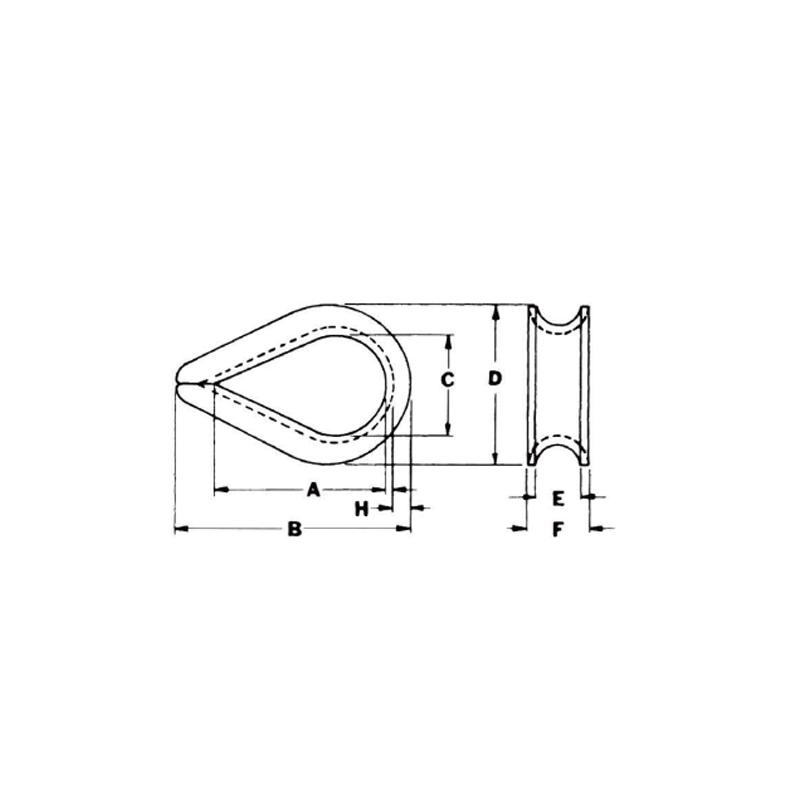 US Type Standard G-411 Light Duty Wire Thimble