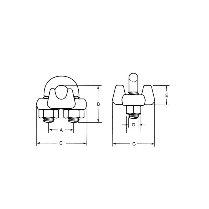 USA-typ G-450 Drop Forged Wire Rope Clip Hot Dip Galv.