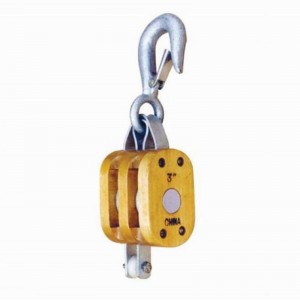 Vanlig träblock-dubbel med krok