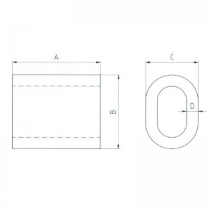 Stål Oval Swaging Sleeve S-506 Non Tapered Sleeve