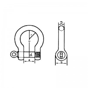 European Type Galvanized Large Bow Shackle