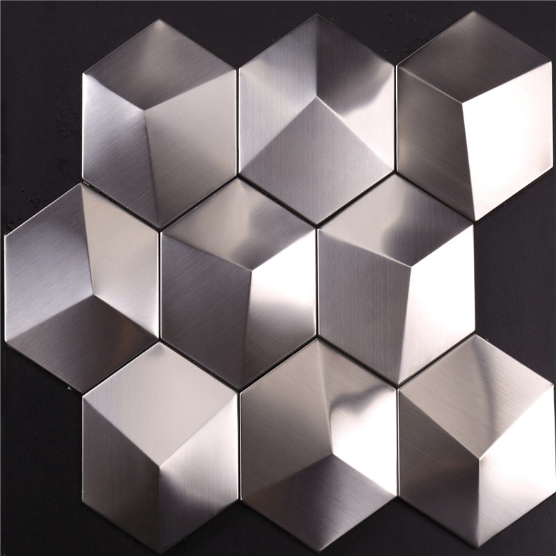 Sliver Stereo Three D Mosaic Tile för hotelllobby HSW-18040