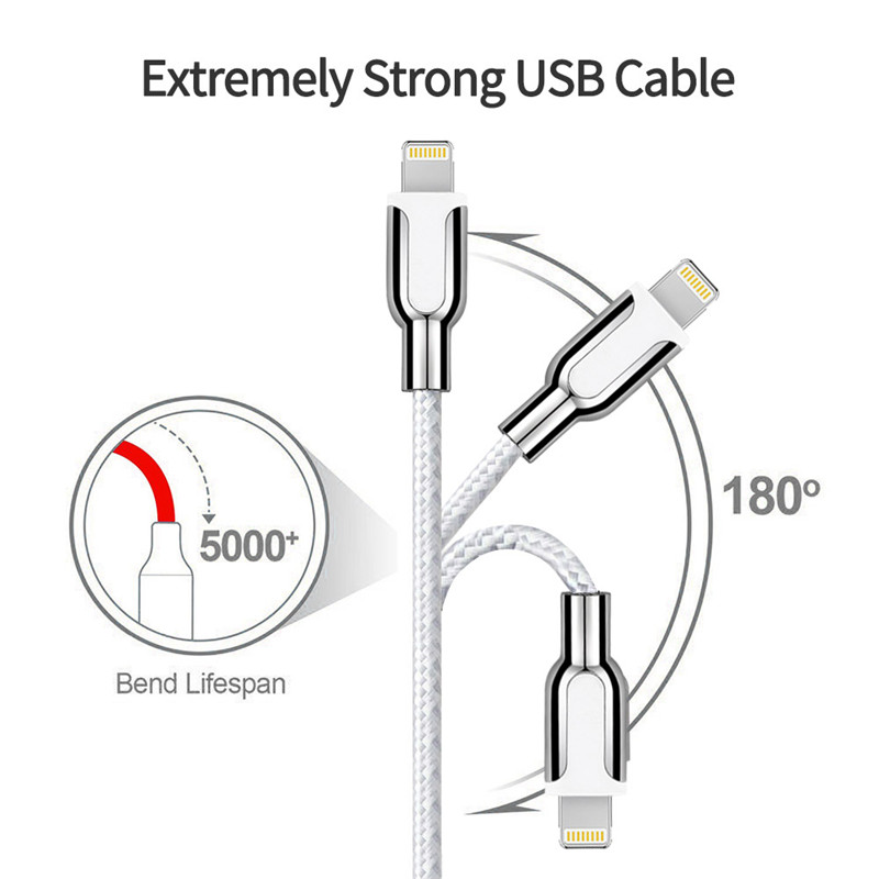 KPS-8445CB zinklegering nylon / bomullsgarn USB-kabel
