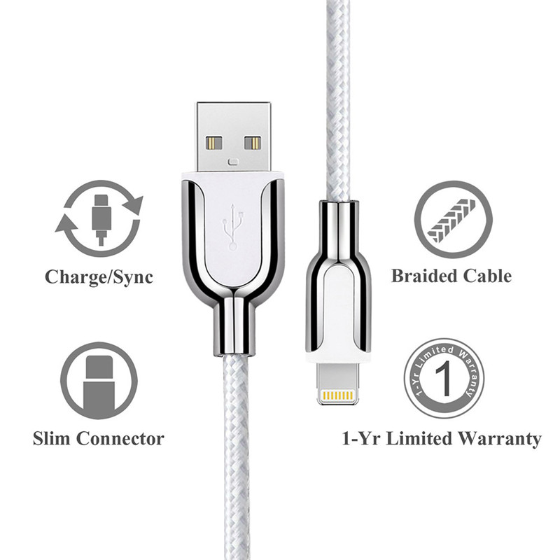 KPS-8445CB zinklegering nylon / bomullsgarn USB-kabel