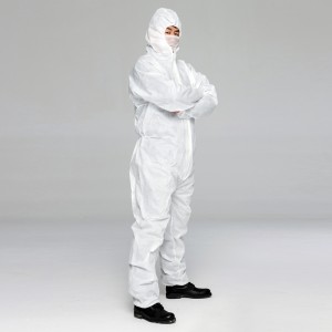 Polypropylen Engångskåpa med huva, engångskläder Andningsbara PP