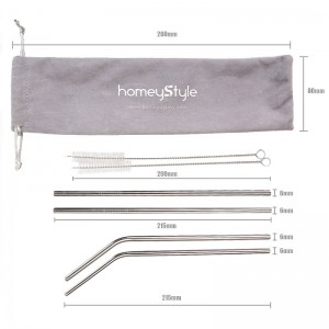 SUS304 (18/8) Metal Straw | Dryckstråor av rostfritt stål av matkvalitet | Återanvändbara metallstrån