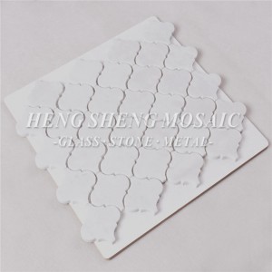 HSC43 Carrara White Natural Marble Stone Hexagon Waterjet Lyktaformade mosaikplattor för kök Backsplash Badrumsgolvvägg