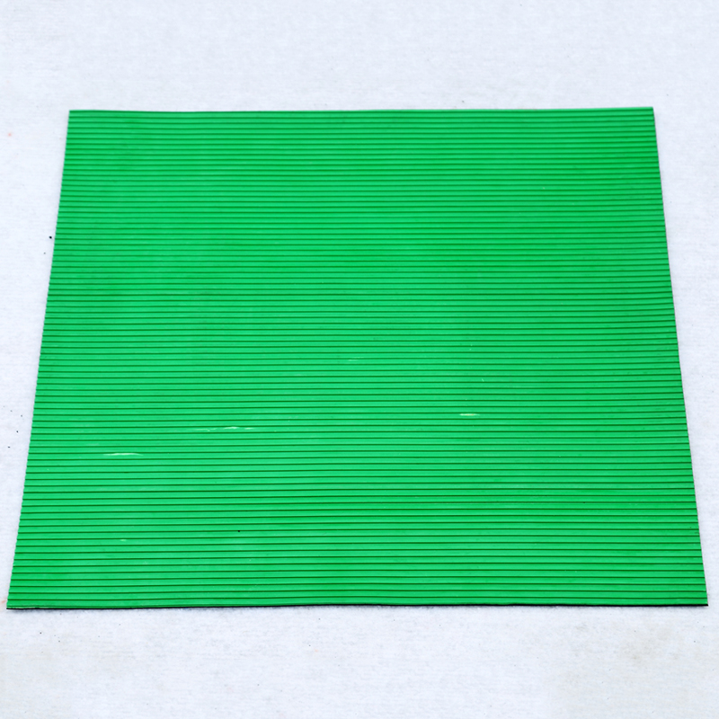 Anti-Abrasive grön färg Ribbed Gummibladgolvgolvmatta för arbetsbänk