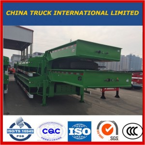 3 axlar Grävmaskin Transport Gooseneck Lowboy Low Bed Lowbed Semi Trailer
