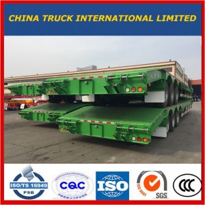 3 axlar Grävmaskin Transport Gooseneck Lowboy Low Bed Lowbed Semi Trailer