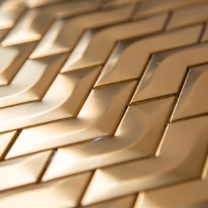 Sillbeinsmetallplattor Rostfritt stålplattor Mosaik för kök- / badrumsväggsplattor Mosaik