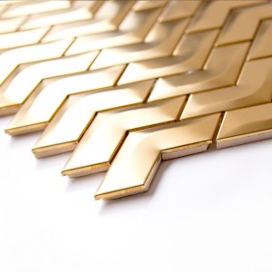 Sillbeinsmetallplattor Rostfritt stålplattor Mosaik för kök- / badrumsväggsplattor Mosaik