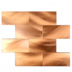 Subway Metal Aluminium Mosaic Peel and Stick Tiles Stickers for Kitchen Backsplash