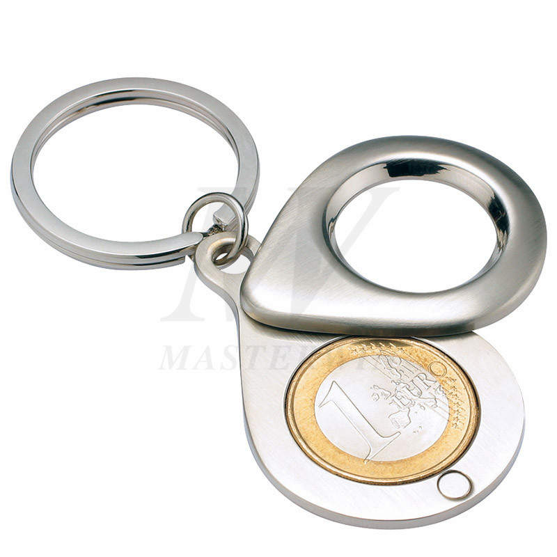 Metallnyckelhållare med euromyntlagring (för 1 euromynt) _B62730