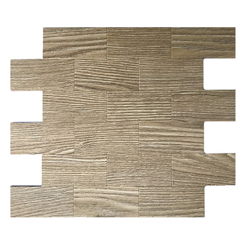 3D Wood Fashion Style Subway Mix Aluminium Mosaico Tile Peel Och Stick Backsplash-plattor