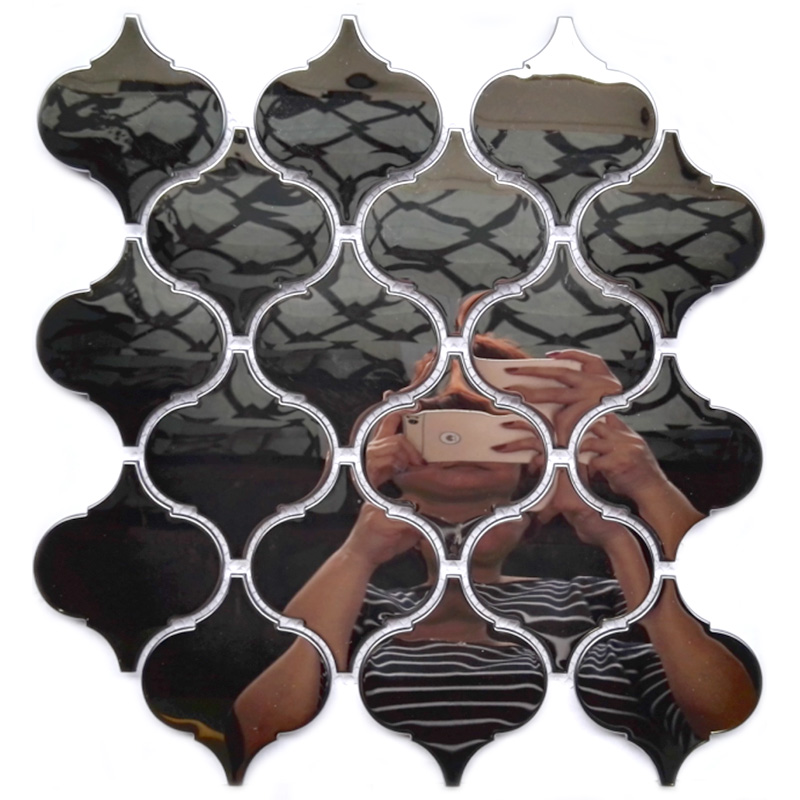 Ny design väggplatta rostfritt stål lykta form mosaikplattor för kök Backsplash