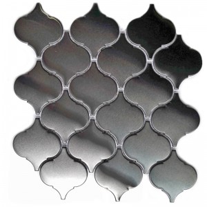 Ny design väggplatta rostfritt stål lykta form mosaikplattor för kök Backsplash