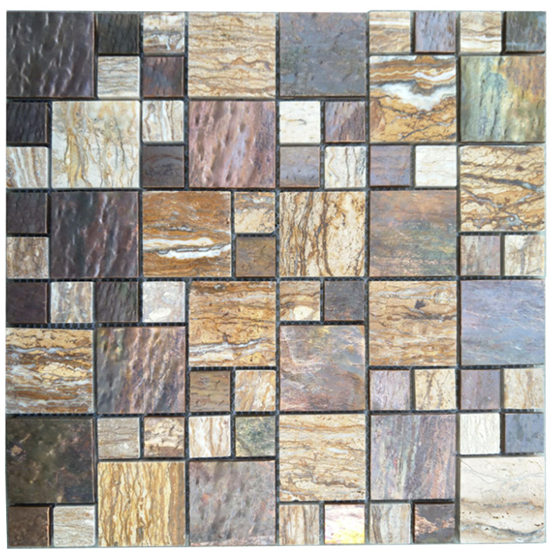 Lyxstil Koppar Backsplash Mosaik Kakel Badrum och dekoration Koppar Piastrelle Bagno Con Fiori Kakel