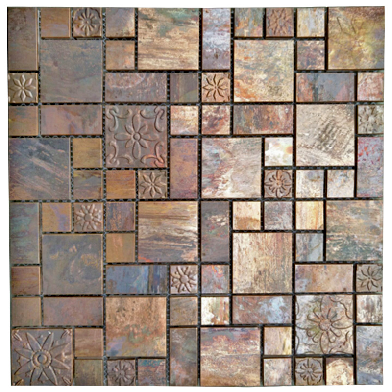 Lyxstil Koppar Backsplash Mosaik Kakel Badrum och dekoration Koppar Piastrelle Bagno Con Fiori Kakel