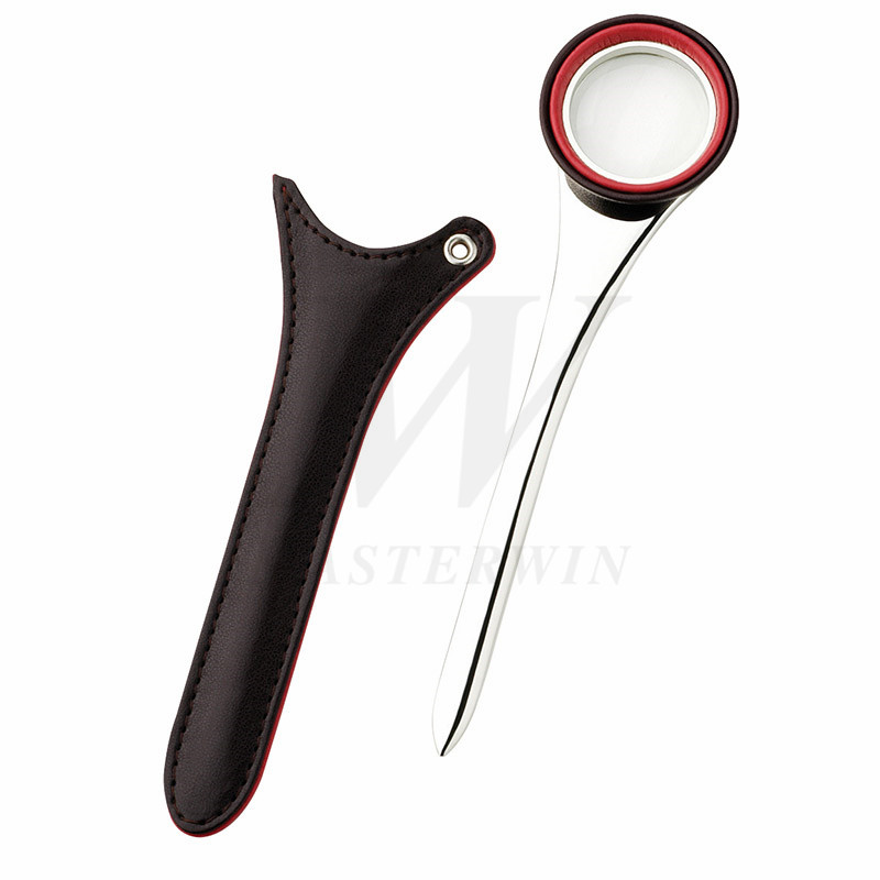 Metall / PU-brevöppnare med förstoringsglas_B86493-02