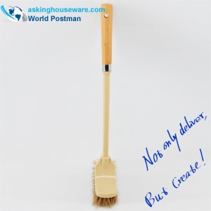 Akbrand toalettborste Strandhandtag med rostfritt stålring