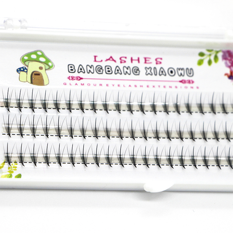 Toppsäljare 100% Qingdao Factory 5DVolume fiber fransar med mitten flat
