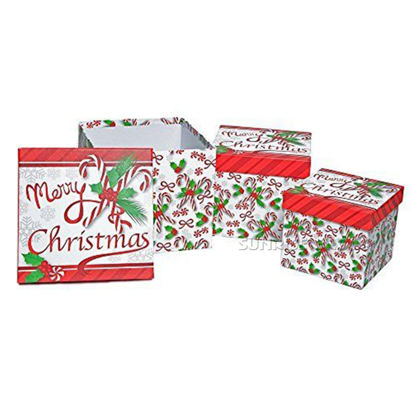 Custom Design Christmas Present Packaging Cake Box