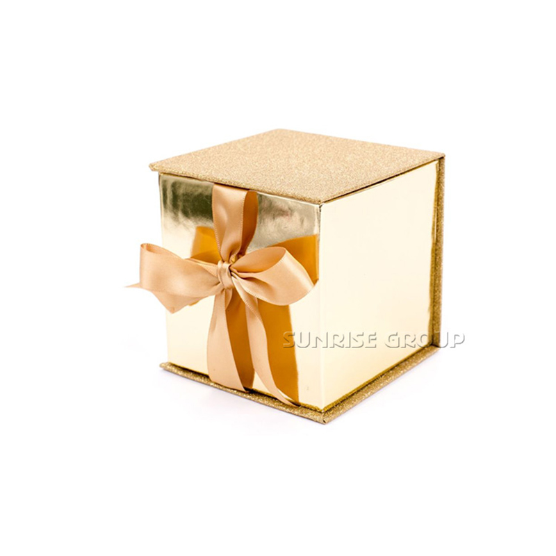 High-end Blingbling guldpappersförpackning presentförpackning för Glass Cup