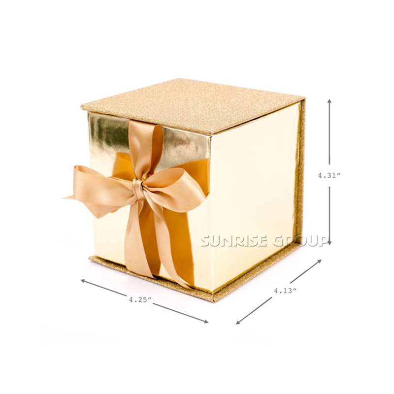 High-end Blingbling guldpappersförpackning presentförpackning för Glass Cup