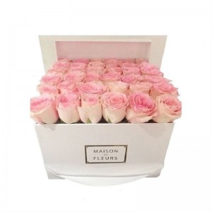 Kubpapper tryckt guldfolielogo Blomma presentförpackning