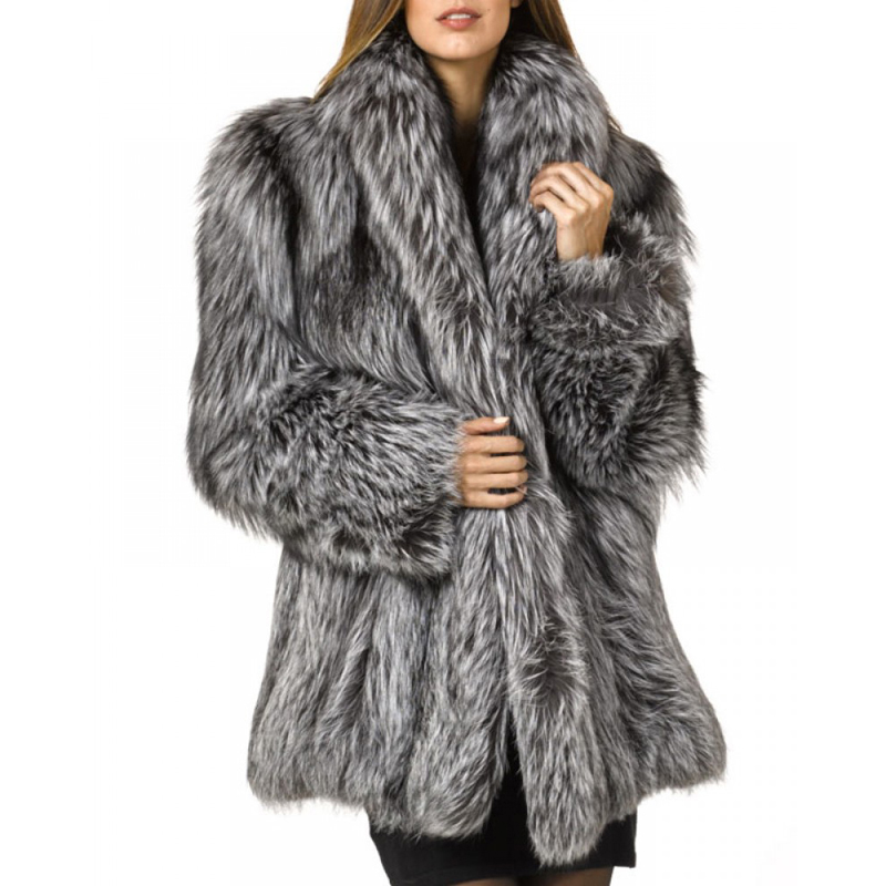 Rvxigzvi Kvinnor Faux Fur Jacka Parka Jacka Lång dike Vinter Varm Tjock Ytterkläder Overrock Plus Storlek XS-4XL