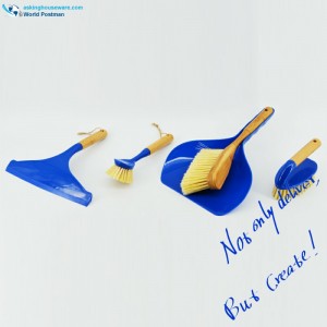 Akbrand Hushåll Bambuhandtag Rengöringsborstar Set 4in1 i djupblå färg